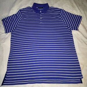 RALPH LAUREN POLO GOLF MEN'S STRIPED POLO BLUE/WHITE SIZE XXL/2XL